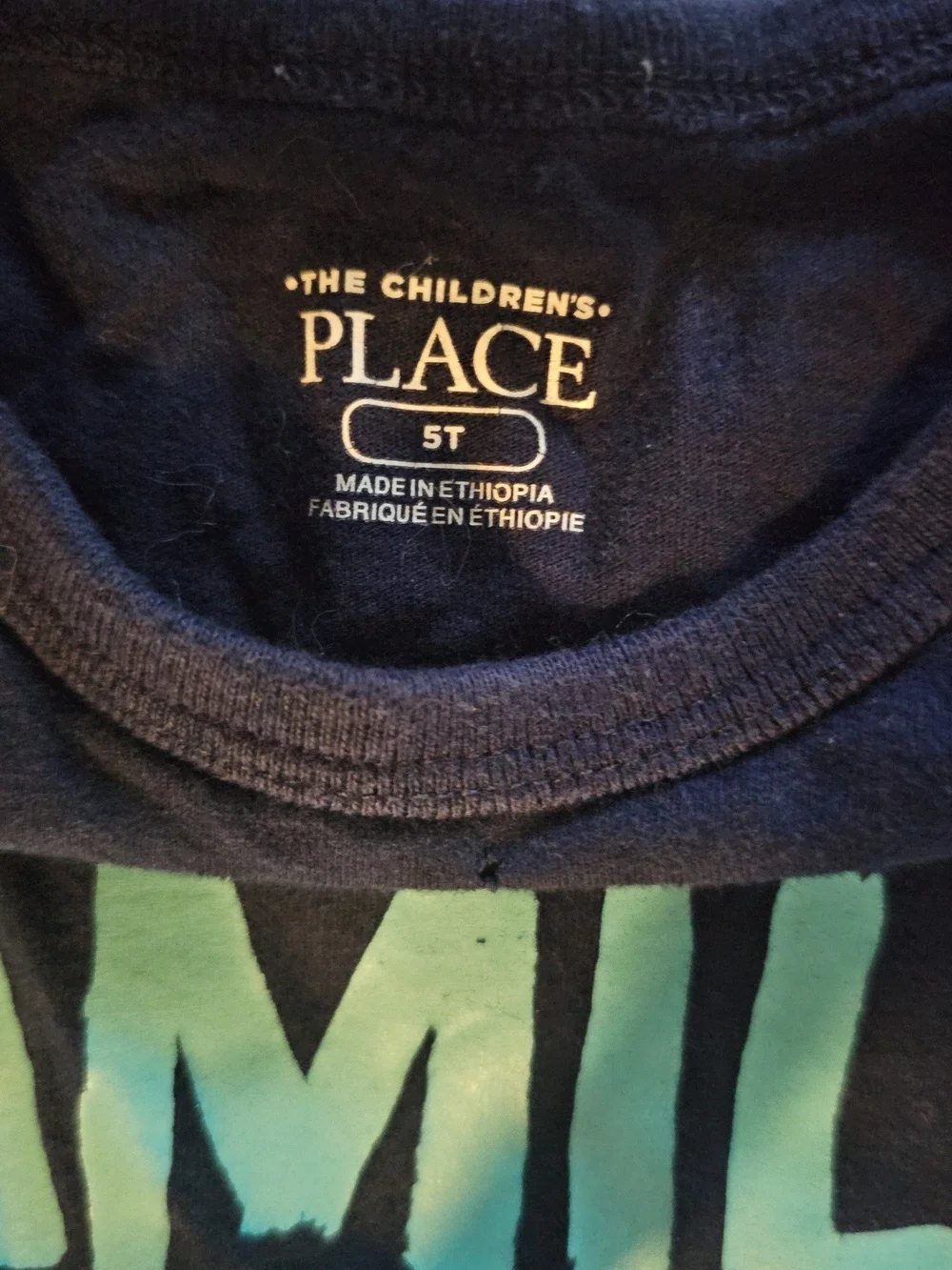 The Children's Place Black Tee with Teal 